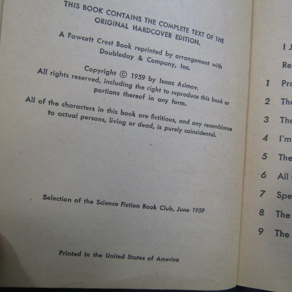 Fawcett Crest Nine Tomorrows Book Isaac Asimov OS Orange Vintage Sci-Fi PB